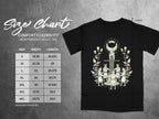 Comfort Colors 1717 heavyweight adult tee size chart with dimensions measured in inches.