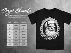 Comfort Colors 1717 heavyweight adult tee size chart with width and length measurements.
