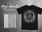 Comfort Colors 1717 heavyweight adult tee size chart with width and length measurements in inches.