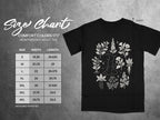 Comfort Colors 1717 heavyweight adult tee size chart with width and length measurements.