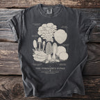 Charcoal t-shirt featuring illustrated fungi from "The Forager's Fungi" collection.