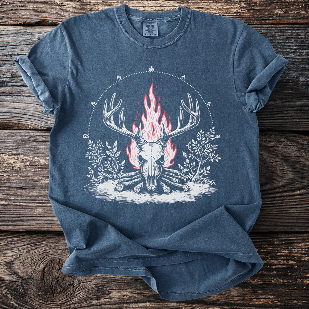 Burning Stag Skull