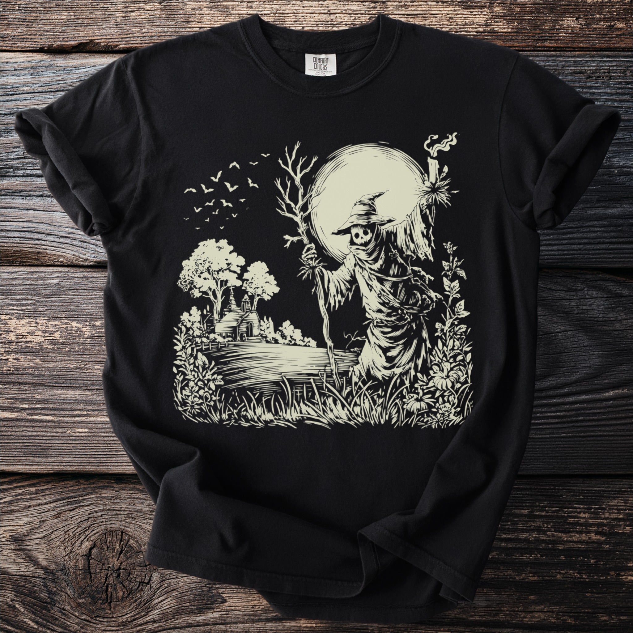 The Skeletal Scarecrow: Torch and Moon