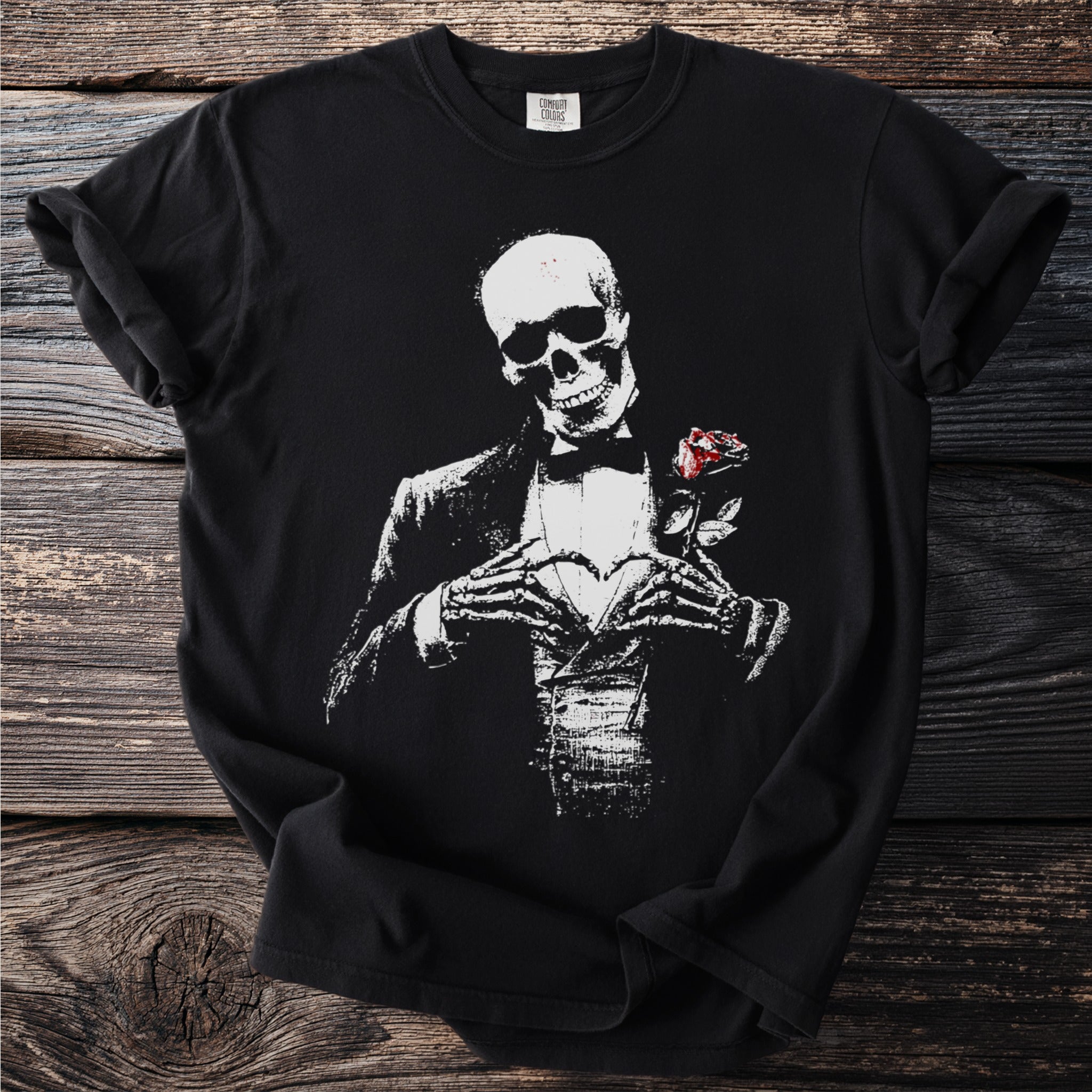 Skeleton Heart Hands: Rose and Tuxedo