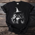 Black t-shirt with a graphic of a witch making a heart shape and the text "COMFORT COLORS".