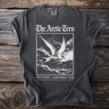 Dark grey t-shirt with "The Arctic Tern" and a flying bird over waves.