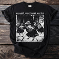 Black t-shirt with "support your local murder" and a graphic of crows.