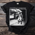Black t-shirt with a werewolf holding ice cream and the text "everything is temporary".
