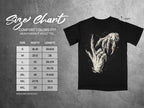 Comfort Colors 1717 heavyweight adult tee size chart showing width and length in inches.
