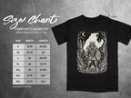 Size chart for Comfort Colors 1717 heavyweight adult tee, Viking with bear graphic.