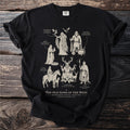 Black t-shirt with illustrations and text of "The Old Gods of the West".
