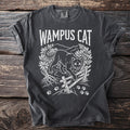 Wampus Cat graphic tee with a stylized panther and paw prints.