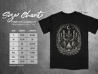 Size chart for Comfort Colors 1717 heavyweight adult tee with width and length measurements.