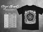 Comfort Colors 1717 adult heavyweight tee size chart with measurements in inches.