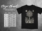 Comfort Colors 1717 heavyweight adult tee size chart with width and length measurements.