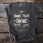 T-shirt with illustrations of various dragonflies and damselflies.