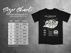 Comfort Colors 1717 heavyweight adult tee size chart with Regal Jumping Spider graphic.