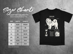 Chow Chow breed information and size chart for adult heavyweight tee.