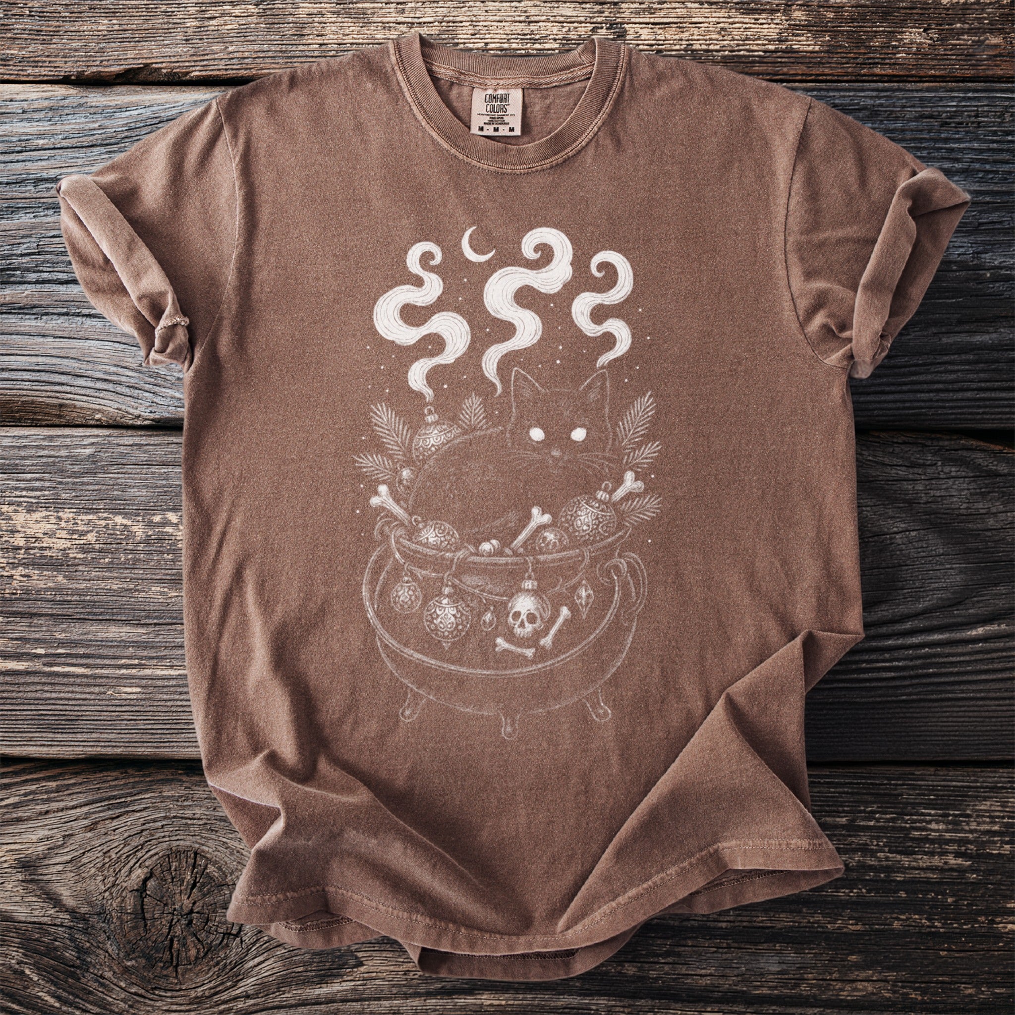 Brown t-shirt with a white