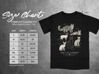 Comfort Colors 1717 heavyweight adult tee size chart with cat illustrations.