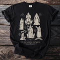 Black t-shirt featuring illustrations of Norse gods and text including "The Old Gods of the North."