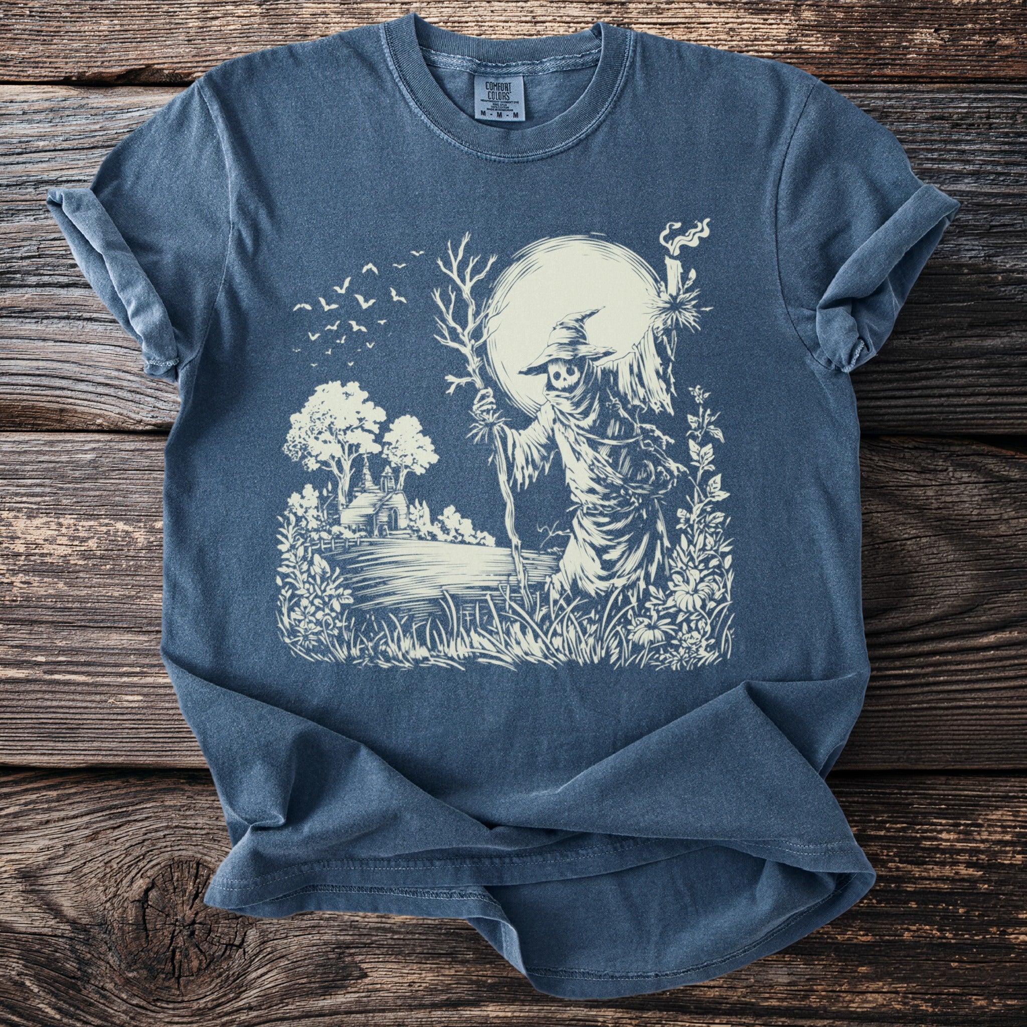 The Skeletal Scarecrow: Torch and Moon