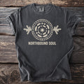 Dark gray t-shirt with a circular rune design and "NORTHBOUND SOUL" text.