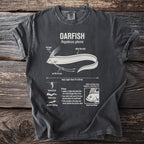 Dark gray t-shirt with OARFISH diagram showing features and biology.