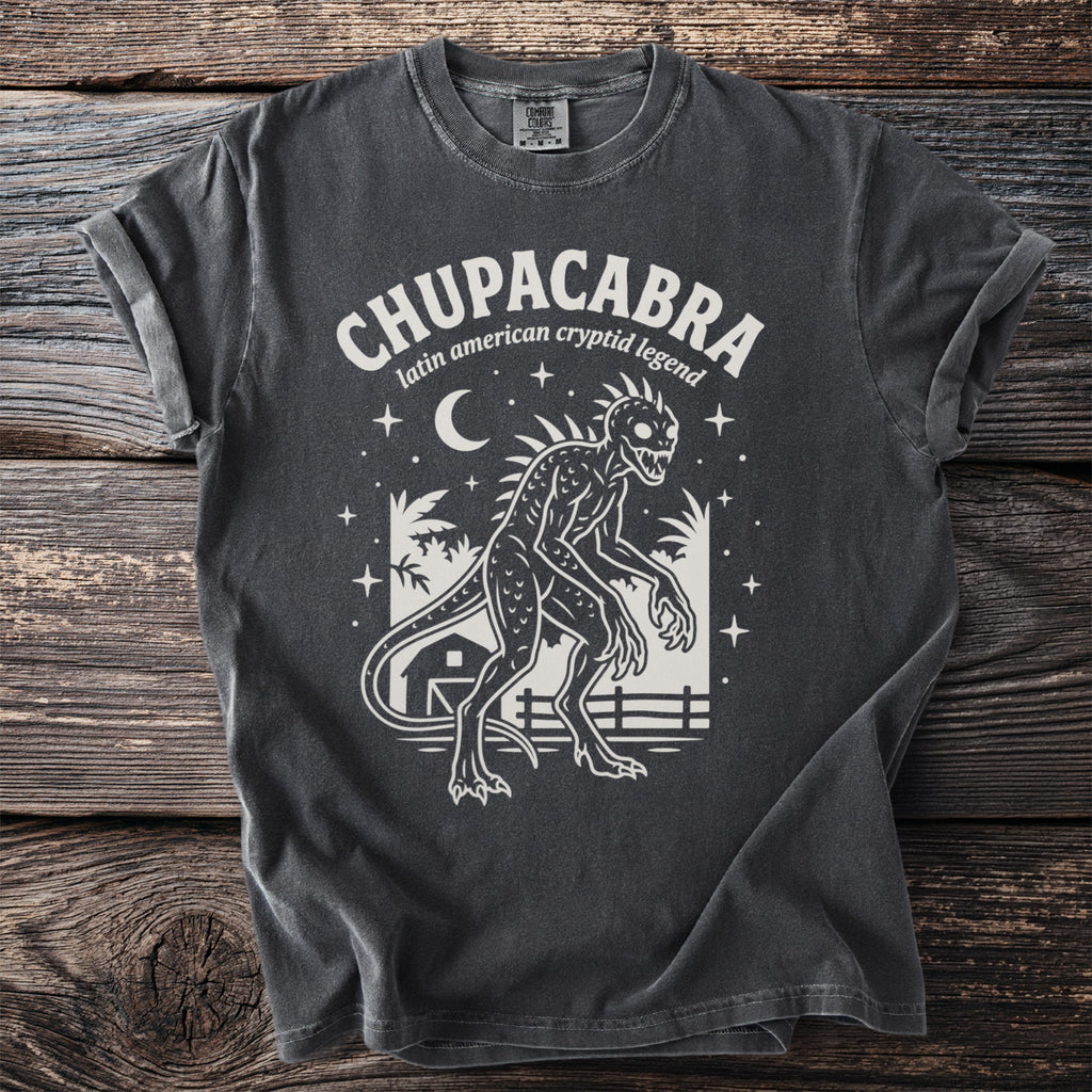Chupacabra latin american cryptid legend graphic t-shirt.