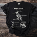 Black t-shirt with Harpy Eagle illustration and informative text details.