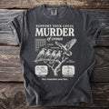 T-shirt graphic: Support your local murder of crows with illustrations and text.