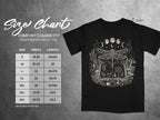 Comfort Colors 1717 heavyweight adult tee size chart showing width and length measurements.