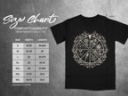 Comfort Colors 1717 heavyweight adult tee size chart with width and length measurements.