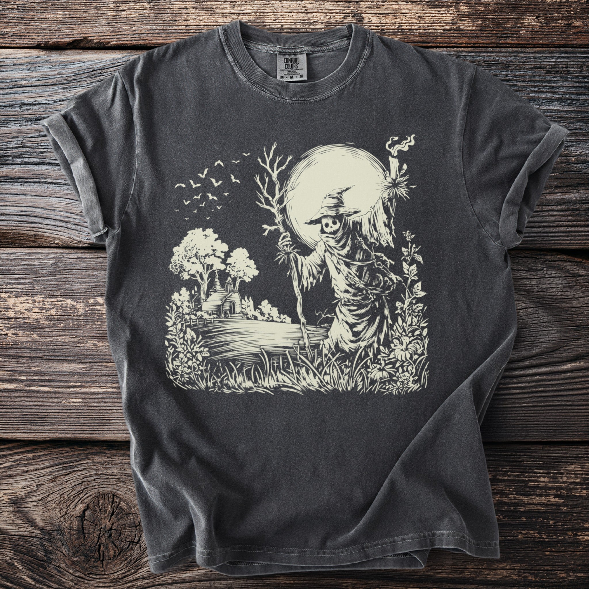 The Skeletal Scarecrow: Torch and Moon