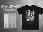 Comfort Colors 1717 t-shirt size chart and carnivorous plant illustration.