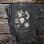 T-shirt with illustrations of a coconut crab, mantis shrimp, and horseshoe crab.