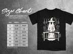 Comfort Colors 1717 heavyweight adult tee size chart with measurements in inches.