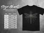 Comfort Colors 1717 heavyweight adult tee size chart with width and length measurements.