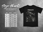 Comfort Colors 1717 garment size chart in inches.