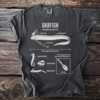Dark t-shirt featuring an Oarfish diagram with scientific and descriptive text.