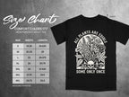 Size chart for black Comfort Colors 1717 heavyweight adult tee with floral skull graphic.