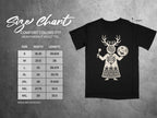 Comfort Colors 1717 heavyweight adult tee size chart with width and length measurements.