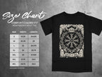 Size chart for Comfort Colors 1717 heavyweight adult tee with width and length measurements in inches.