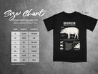 Babirusa size chart for Comfort Colors 1717 heavyweight adult tee.