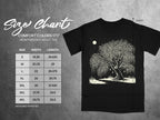 Comfort Colors 1717 heavyweight adult tee size chart with detailed measurement table.