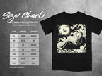 Comfort Colors 1717 heavyweight adult tee size chart with graphic.