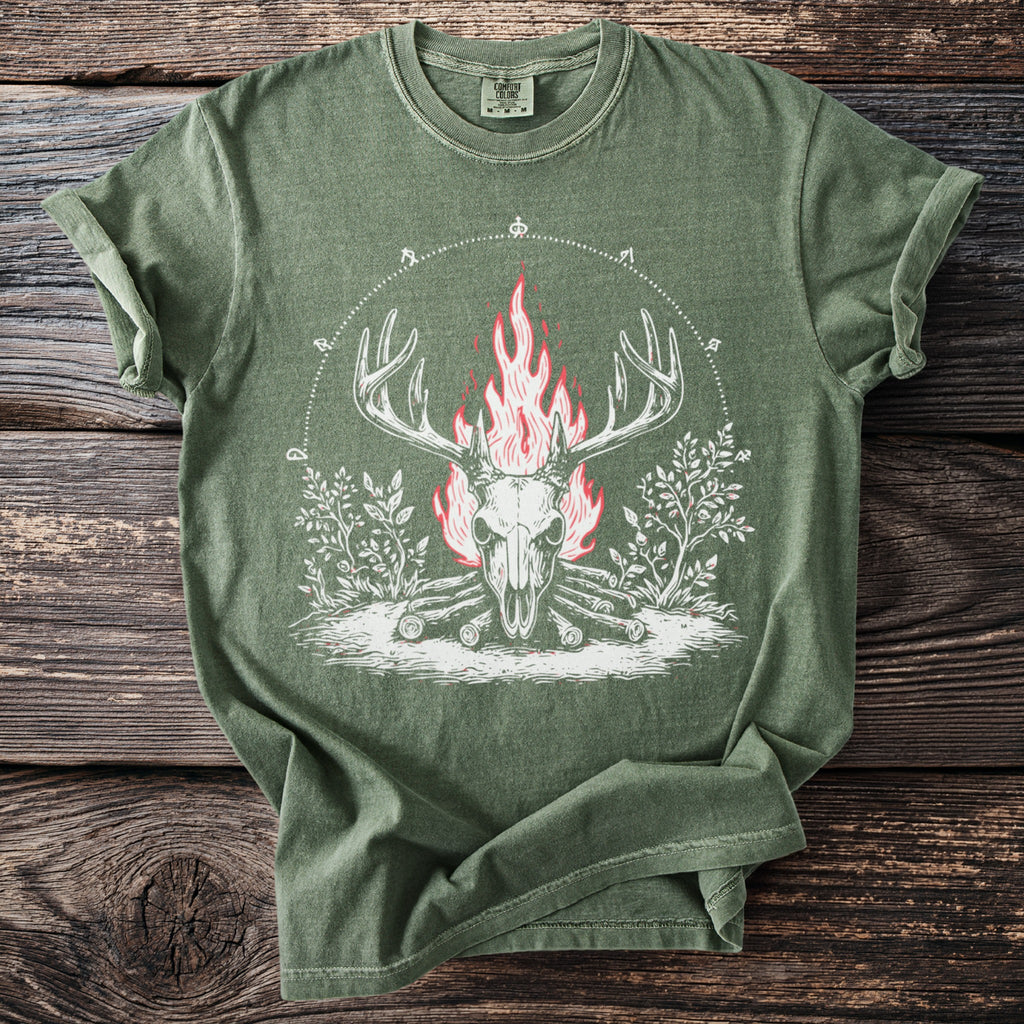 Burning Stag Skull