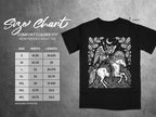 Size chart for Comfort Colors 1717 heavyweight adult tee, with sizes S-4XL.