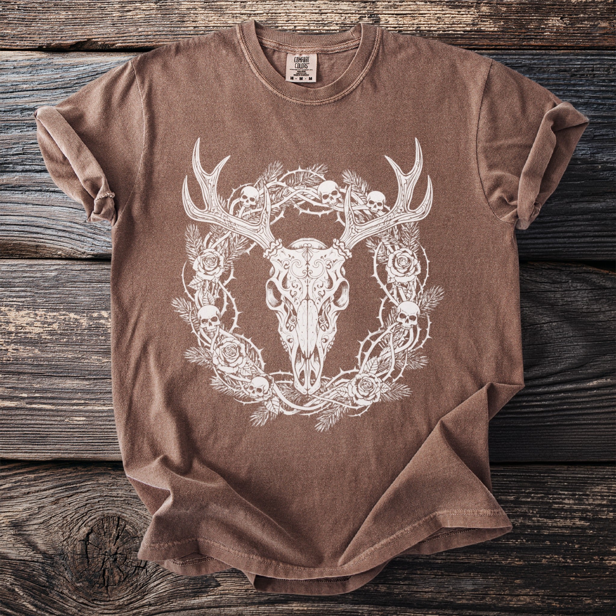 Brown t-shirt with white