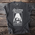 Dark gray t-shirt with "The Astonishing Opossum Dies Nightly!" text and graphic.